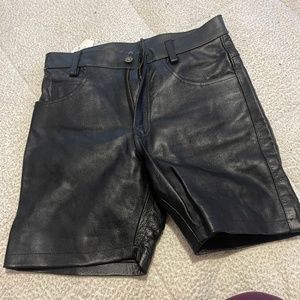 Leather shorts